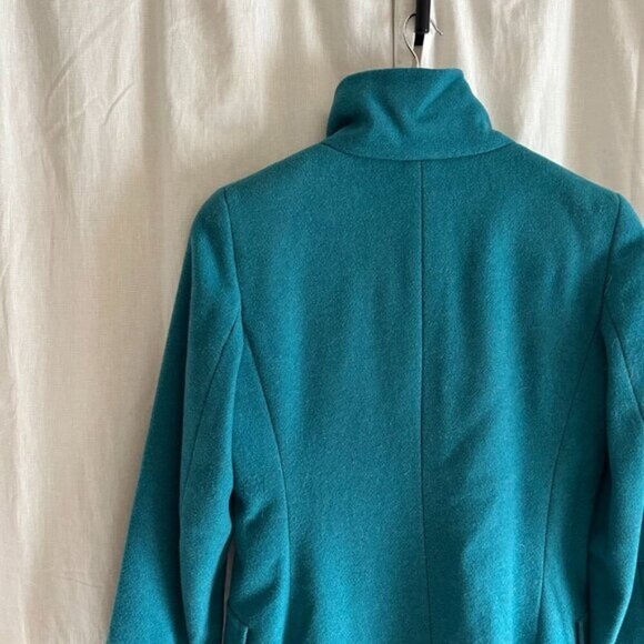 Weekend Maxmara Turquoise Wool Pea Coat 4 - Picture 9 of 9